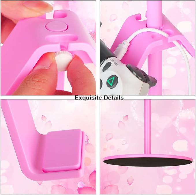 Controller Holder Pink, Headphone Stand, 3 Tier Multi Adjustable Game - Image 5