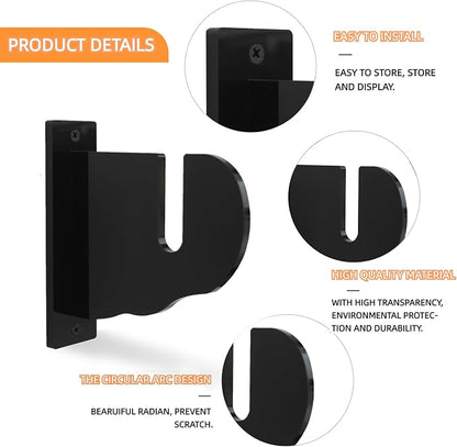 BiJun Skateboard Wall Mount, Snowboard Wall Mount Display, Acrylic Horizontal - Image 6
