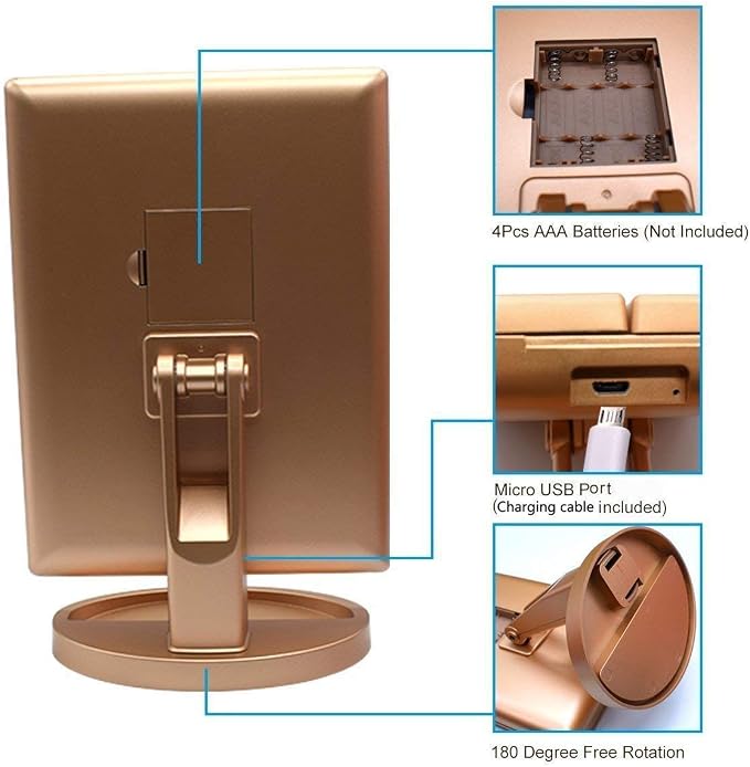 deweisn Floor Mount Tri-Fold Lighted Vanity Mirror - Image 2