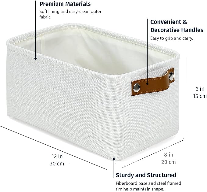 OrganiHaus Small Fabric Storage Baskets - Image 2