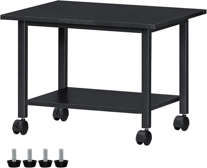 Lerliuo Under Desk Printer Stand, 2-Tier Industrial Mobile Printer Table by Lerliuo