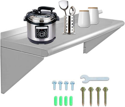 12''x36'' Wall Mounted Stainless Steel Shelf NSF Commercial Metal Wall Mount - Image 4