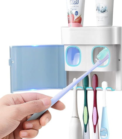 Toothbrush Holder Toothpaste Dispenser Wall Mounted by GFWARE