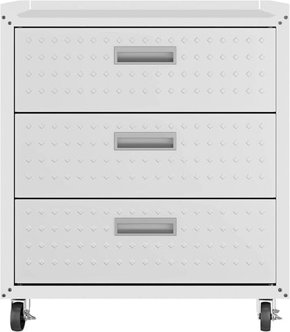 Manhattan Comfort Fortress 31.5-Inch Rolling Garage Tool Chest, 3-Drawer by ManhattanComfort