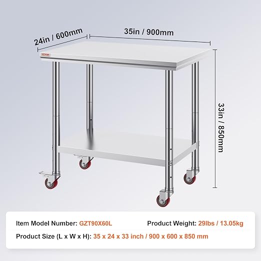 Vevor Mophorn Stainless Steel Work Table 36x24 Inch - Image 7