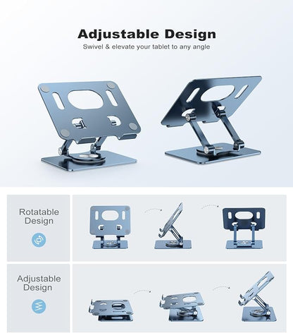 Swivel Tablet Stand with 360 Rotating Base, Adjustable Holder - Image 5