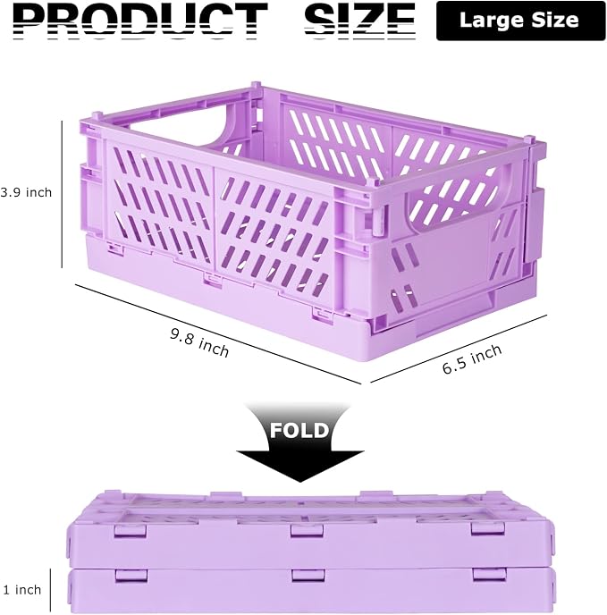 Tixill 2-Pack Mini Foldable Plastic Baskets - Image 2