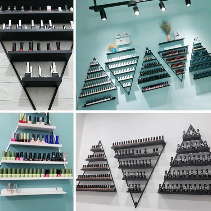 Elegant Gold Wall Mounted Nail Polish Rack - Image 5