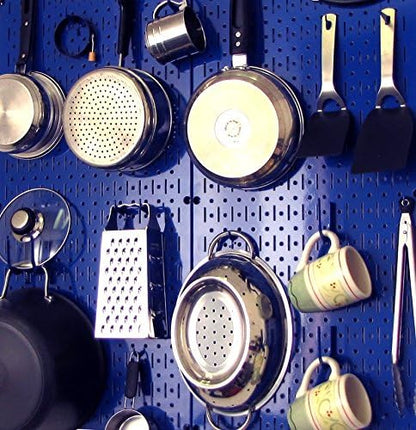 Wall Control Pegboard 32in x 16in Blue Metal Pegboard Tool Board Panel - Image 12