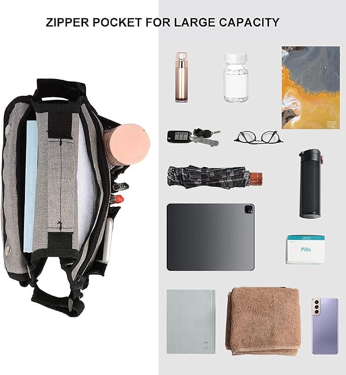 supregear Side Walker Bag, Walker Accessories Bag w/Cup Holder, Folding Walker - Image 5