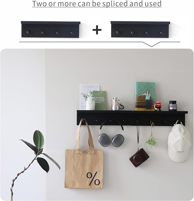 Entrance Coat Rack ，Coat Hooks, Wall-Mounted Wooden Hook Rack, Wall-Mounted - Image 7