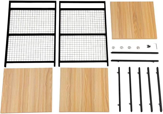 3-Tier Shelving Unit, Metal Small Bookshelf, Rustic Wood Storage Shelf - Image 9