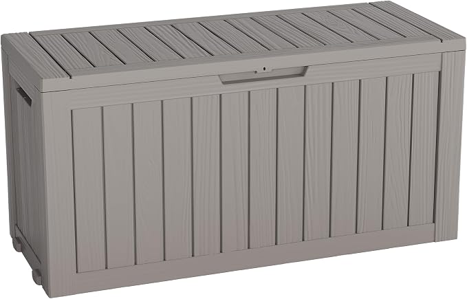 72 Gallon Deck Box Lockable Resin Outdoor Storage Box waterproof Outdoor by LHBGO