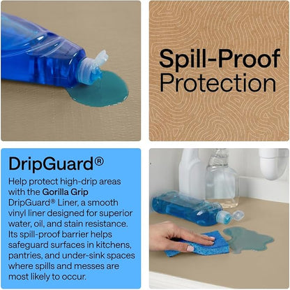GORILLA GRIP DripGuard Shelf Liner, Non-Adhesive Drawer and Kitchen Cabinet - Image 3