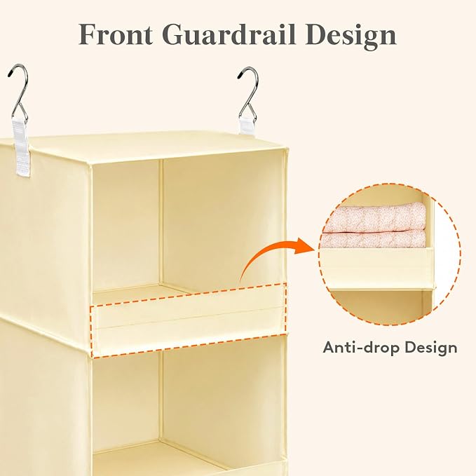 Lifewit 3 Tier Hanging Closet Organizer and Storage, Foldable Hanging Closet - Image 5