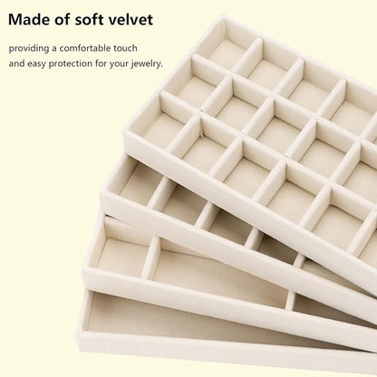 Velvet Jewelry Organizer for Drawer, Stackable Jewelry Drawer Inserts in Dresser - Image 2