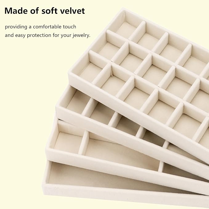 Velvet Jewelry Organizer for Drawer, Stackable Jewelry Drawer Inserts in Dresser - Image 2