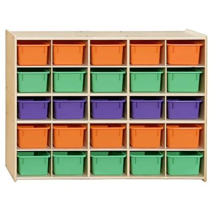 Contender 25 Tray Storage with Assorted Pastel Trays, Kids Cube Locker Shelving by Contender