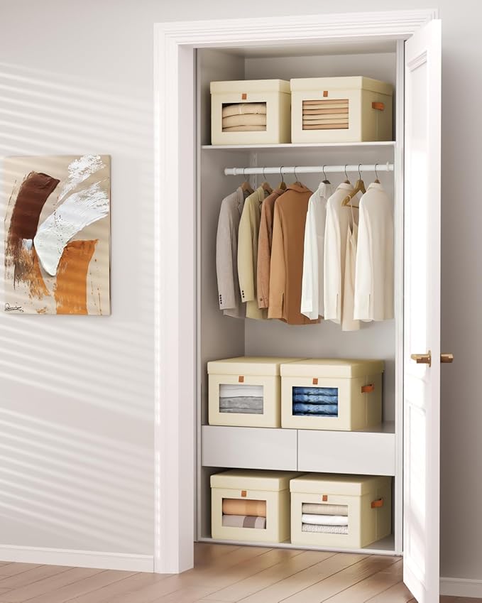 Homsorout Storage Bins with Lid – Closet Organizer with Side Opening and Clear - Image 5