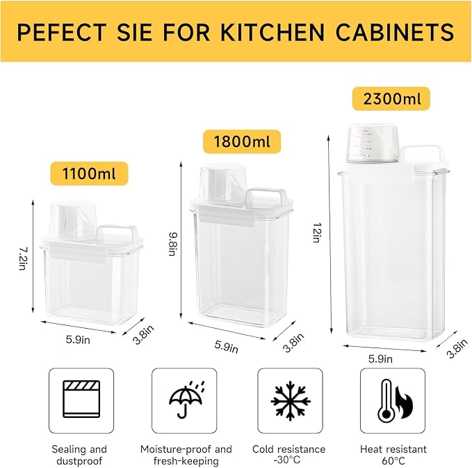 Cereal Container，Rice Storage Dispenser-Airtight Food Storage Organizers - Image 3