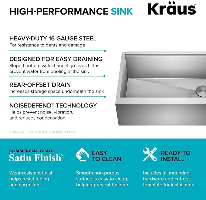 Kraus Kore 30-Inch Rounded Farmhouse Workstation - Image 11