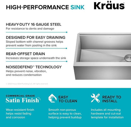 Kraus Kore 30-Inch Rounded Farmhouse Workstation - Image 11