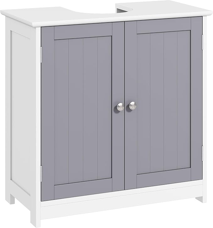 kleankin 23.5" Pedestal Sink Storage Cabinet, Freestanding Bathroom Under Sink by Kleankin