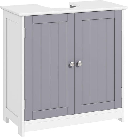kleankin 23.5" Pedestal Sink Storage Cabinet, Freestanding Bathroom Under Sink by Kleankin