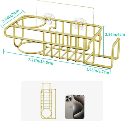 HapiRm Sponge Holder for Kitchen Sink, No Drill Kitchen Sink Caddy Organizer - Image 4