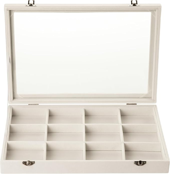 Frebeauty Velvet Jewelry Tray, 12 Grid Jewelry Organizer - Image 2