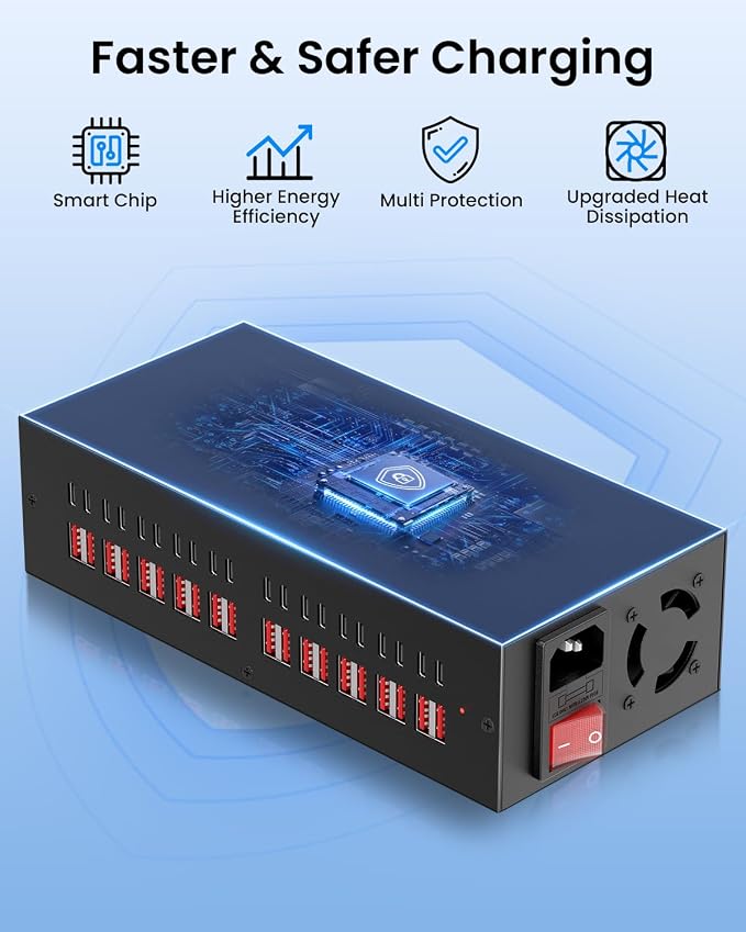 300W USB~c Charging Station, 40 Port USB Charger Block, Fast Charging Station - Image 6