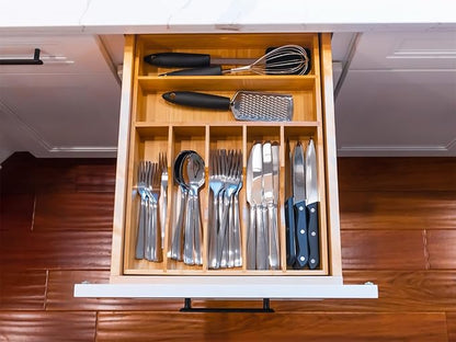 Umilife Bamboo Kitchen Drawer Organizer, 13 Inch Silverware Utensil Tray Holder - Image 7