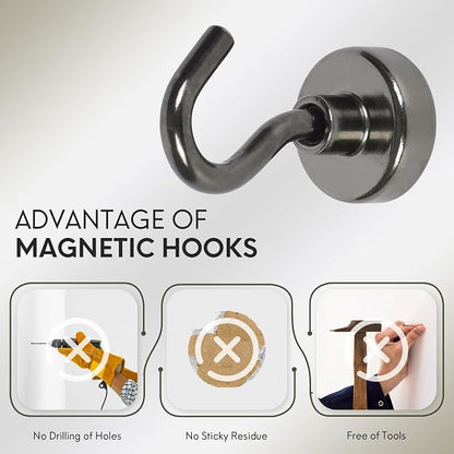 Neosmuk Magnetic Hooks, Heavy Duty 30lb+ Strong Magnet Hook - Image 5