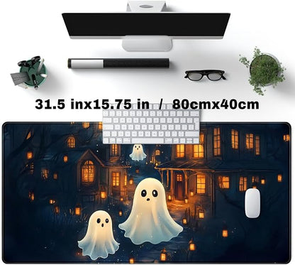 Cute Desk Mat Ghost Cartoon Mouse Pad Haunted House Style Desk Pad, Gaming - Image 3