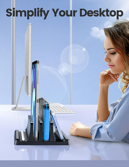 Vaydeer Vertical Laptop Stand for Desk, Dual Slots Plastic Laptop Holder - Image 7