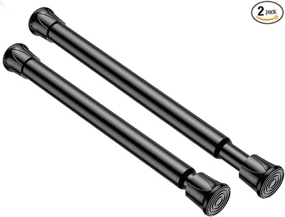 2 Pack Spring Tension Curtain Rod 8 to 12.5 Inch, DIY Mini Curtain Rods No Drill by QINGYUN