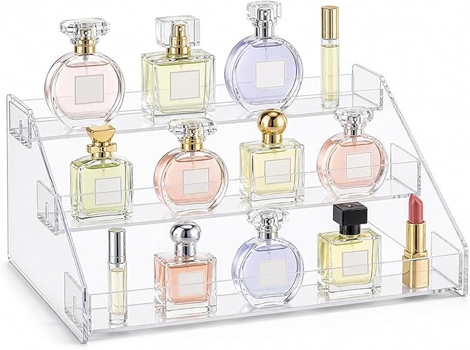 Cleo Heath & Beauty Perfume Organizer 3-Tier – Clear Acrylic Display Stand by Unknown