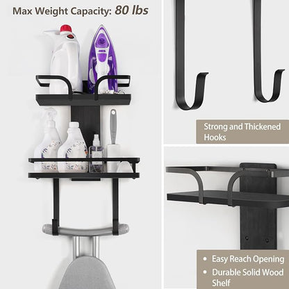 VINAEMO Ironing Board Hanger Wall Mount, 2-Layer Iron and Ironing Board Holder - Image 4