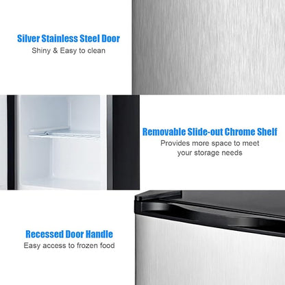 KOTEK 1.1 cu.ft. Compact Upright Freezer, Mini Freezer w/Reversible Stainless - Image 7