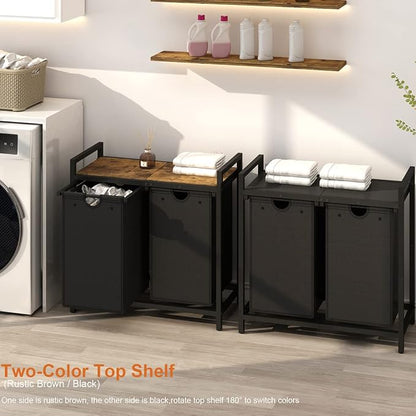 LAATOOREE Laundry Hamper, Two-Color 2 × 48L Laundry Basket - Image 2