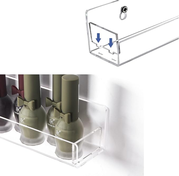 6Pcs/Set Acrylic Nail Polish Rack Wall Mounted, Lipstick Essential Oil Bottle - Image 6