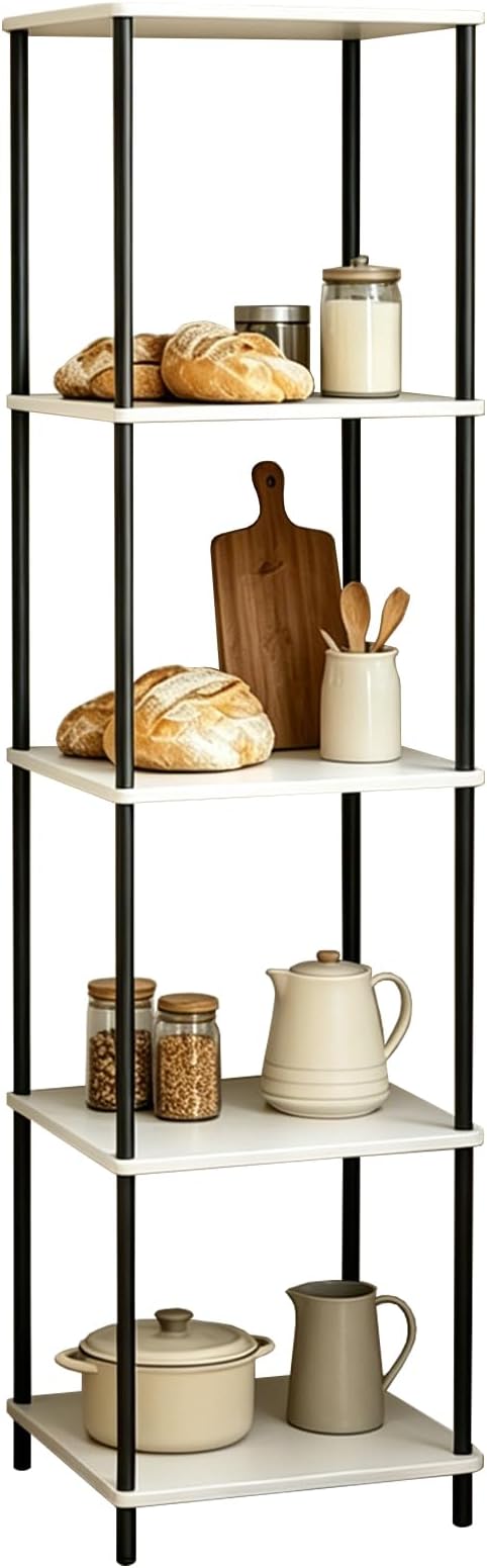 5 Tier Corner Bookshelf, Wooden Standing Shelf Unit - Image 8