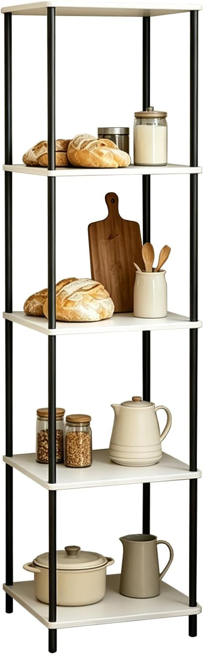 5 Tier Corner Bookshelf, Wooden Standing Shelf Unit - Image 8