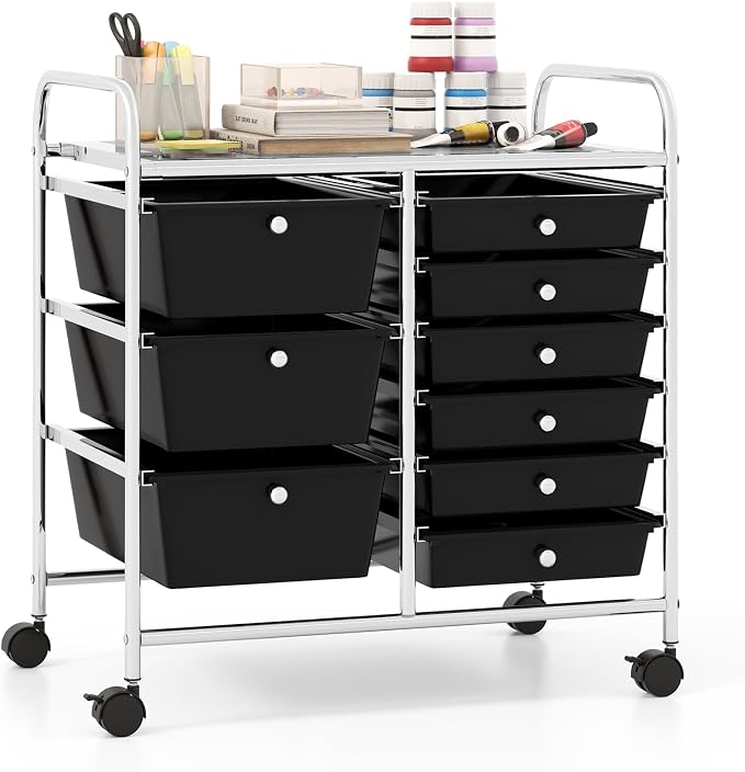 Giantex 9 Drawers Rolling Cart, Classroom Organizers, Storage Cart by Giantex