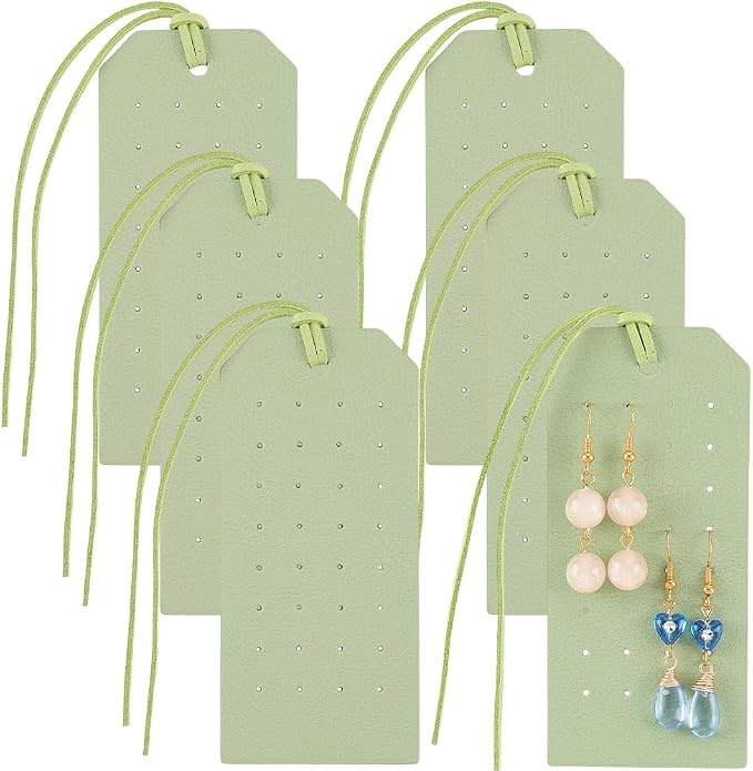 6PCS Pierced Leather Earring Displays Card 1.2mm 32 Holes Portable PU Leather by QUALITYCALFOVERA