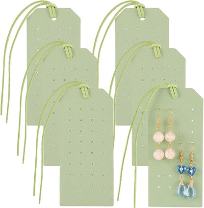 6PCS Pierced Leather Earring Displays Card 1.2mm 32 Holes Portable PU Leather by QUALITYCALFOVERA