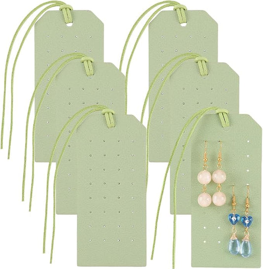 6PCS Pierced Leather Earring Displays Card 1.2mm 32 Holes Portable PU Leather by QUALITYCALFOVERA