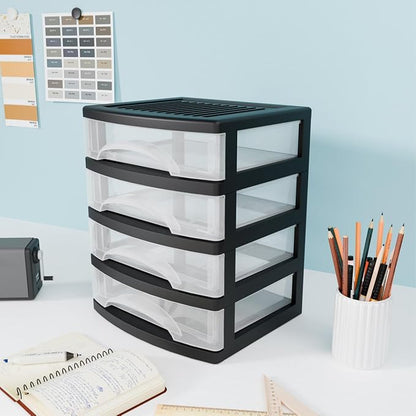 BYCY 4-Drawer Clear Stacking Desktop Organizer - Image 2