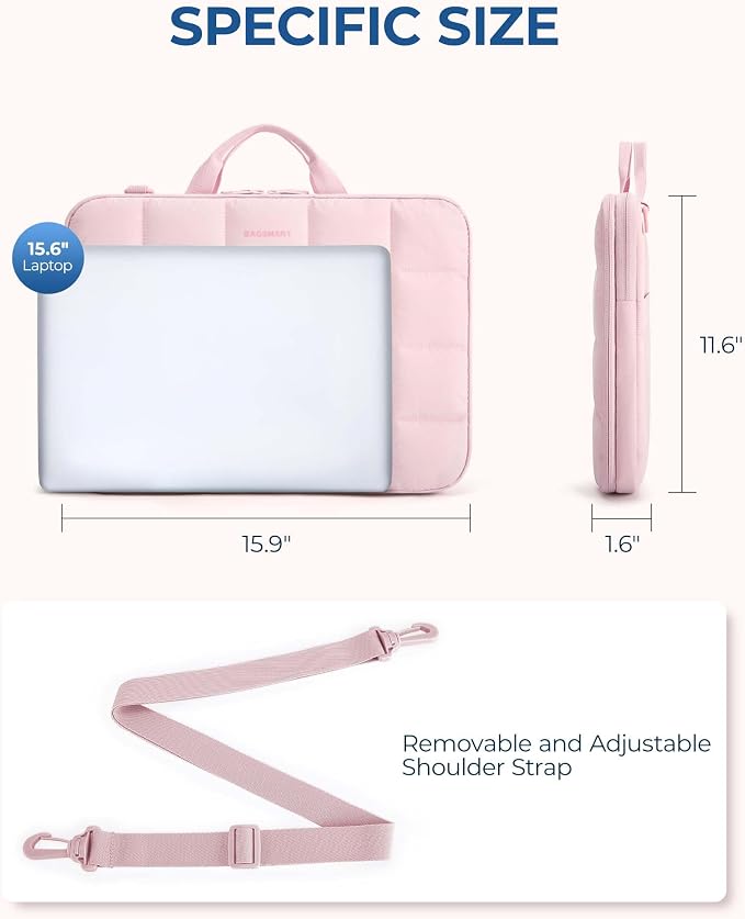 BAGSMART Laptop Case with Handle, Puffy Laptop Sleeve Bag - Image 4