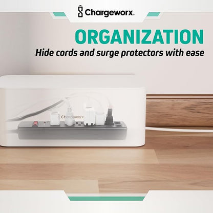 ChargeWorx Cable-Management Box Set, Cord Organizer, Cable Box to Hide Surge - Image 3